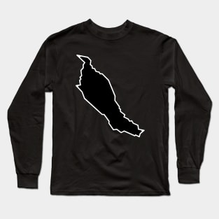 Denman Island Silhouette in Ebony Black - Bold and Simple - Denman Island Long Sleeve T-Shirt